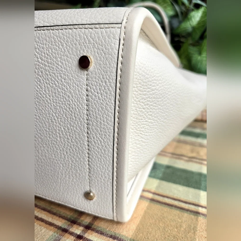 *LOW START* Kate Spade White And Black Leather Ella Tote - Picture 5 of 14